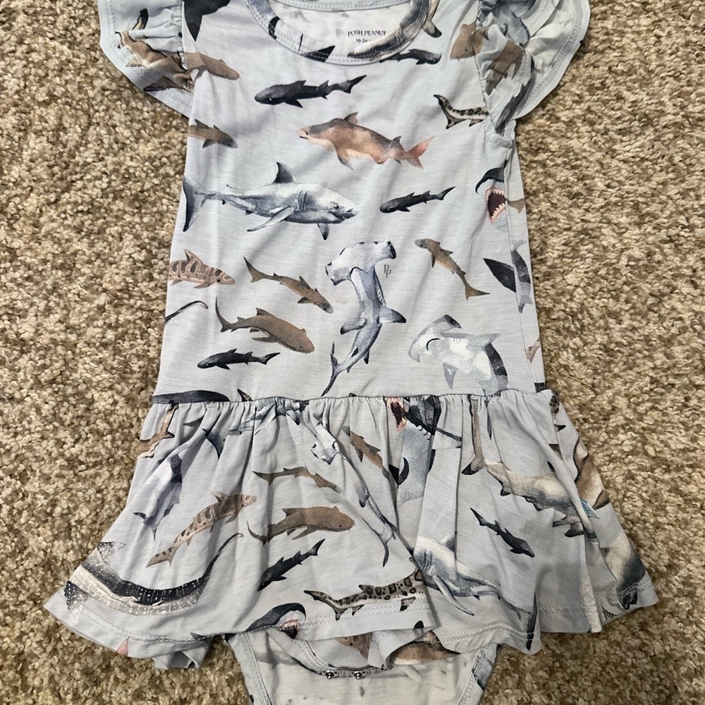 Posh Peanut shark print twirl